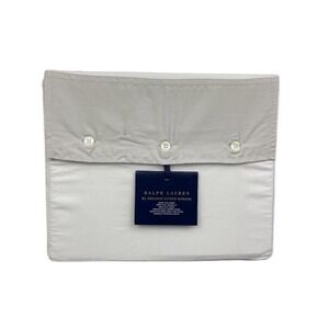 Ralph Lauren RL Organic‎ Sateen Border FULL / DBL White Cotton Flat Sheet NEW